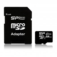 Silicon Power Elite microSDXC 64GB U1 with Adapter